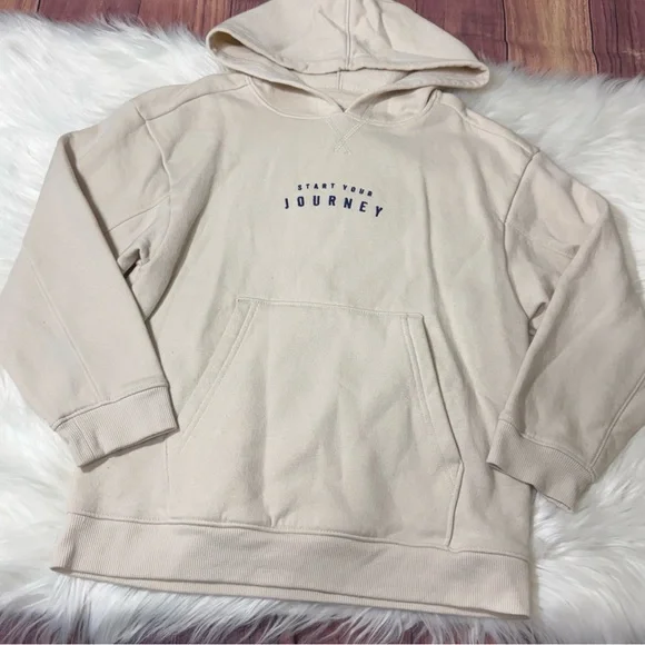 Cat & Jack Beige Pullover Hoodie Sweatshirt - Boys Size Small (6/7)