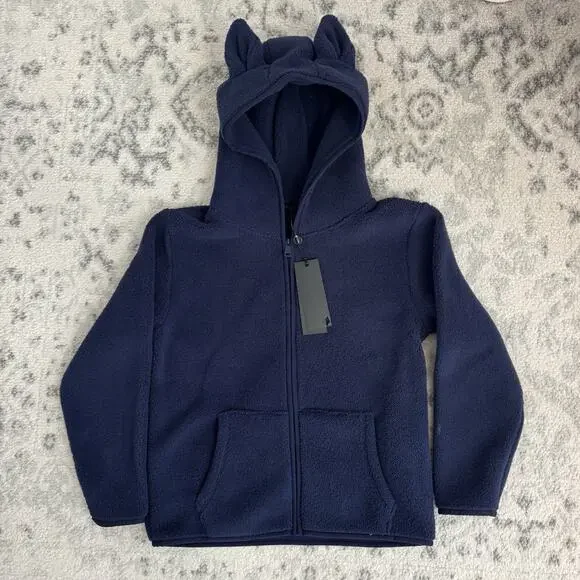 Greyson Youth Full Zip Wolf Sherpa Wolf Ears Hoodie Maltese Blue Jacket XL NEW