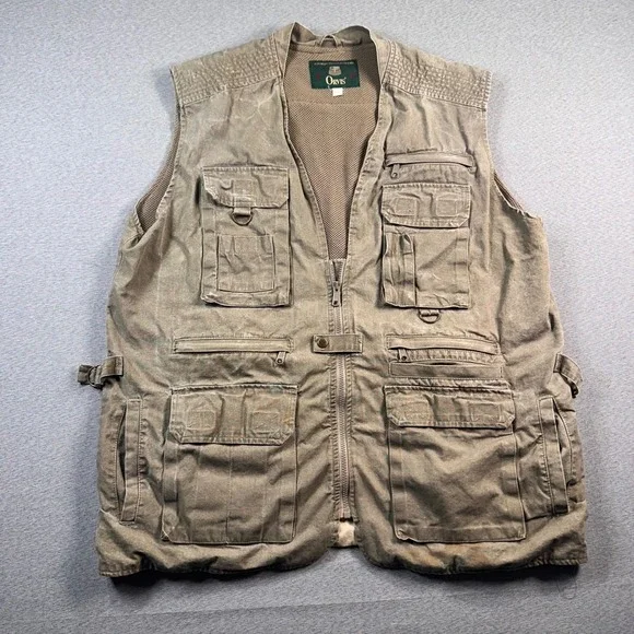 VTG Orvis Utility Vest Men‎ XL Brown Fishing Hunting Pockets Outdoor Adventure
