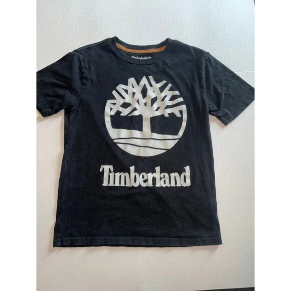 imberland Big Logo Black Graphic T-Shirt - Boys Med (10-12)