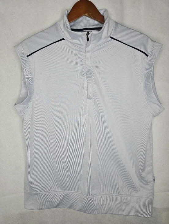Maelreg Performance Golf Vest Light Blue Quarter Zip Mock Neck Athletic S