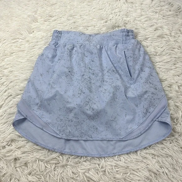 Lululemon Hotty Hot High-Rise Skirt *Long Gravel Dust Pastel Blue Multi