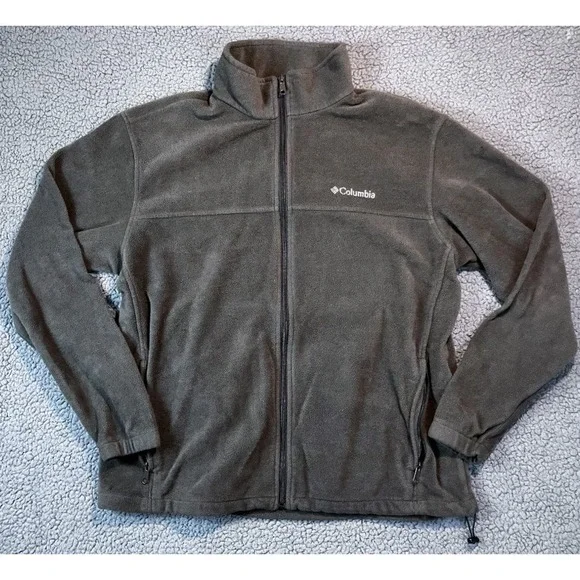 Columbia Steens Mountain Full Zip Fleece Jacket Olive Green Mens Large