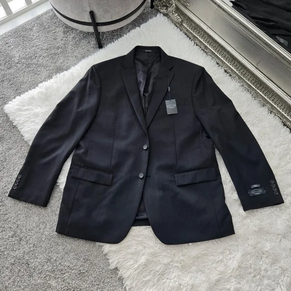 PRONTO UOMO PLATINUM SUIT JACKET BLAZER 100% WOOL. Color: Charcoal. Size 48L. Ne