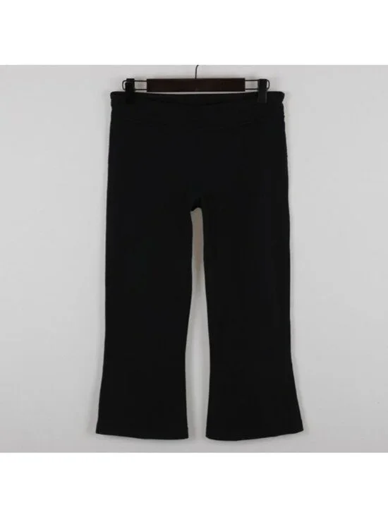 Lululemon Women's Size 6 Black Mid Rise Vented Flare Crop Activewear Leggings