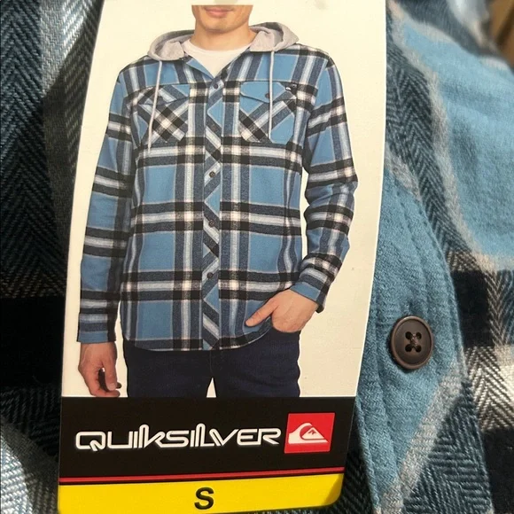 Quiksilver Plaid Hooded Flannel Shirt 100% Cotton S, M NWT