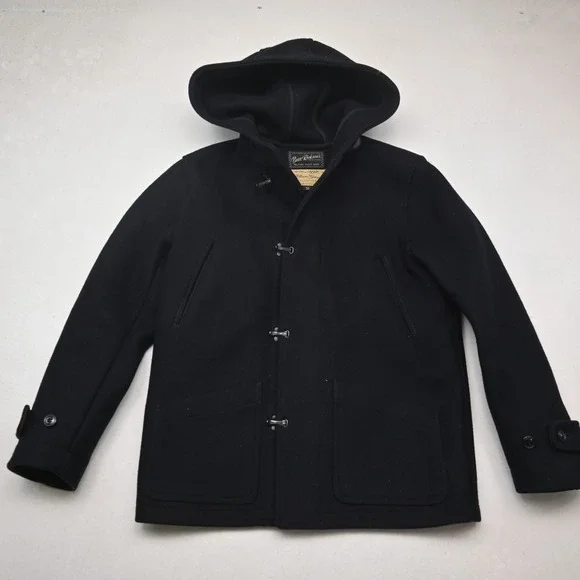 Buzz Ricksons William Gibson 38‎ Medium Wool Toggle Navy Blue Melton Coat