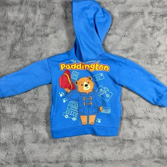Vibrant Blue Paddington Bear Hoodie with Fun Graphic Design
