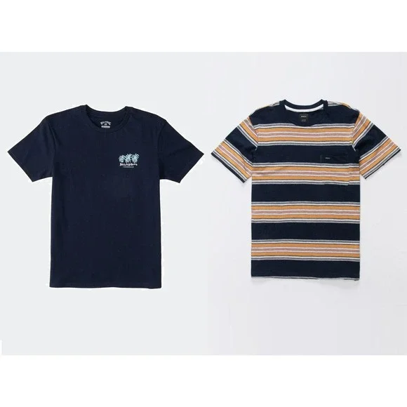 Lot of‎ 2 Billabong RVCA Boy's Crew Neck Tees T-Shirts