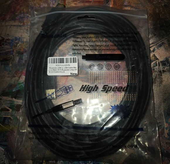 High Speed USB 3.0 A to A Cable - Black