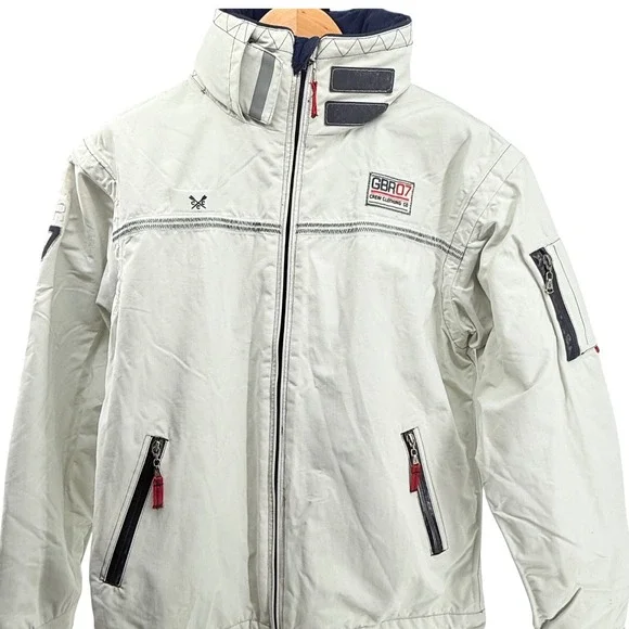 Crew Clothing Co GBR07 Jacket Mens Size M‎ White Full Zip Outerwear