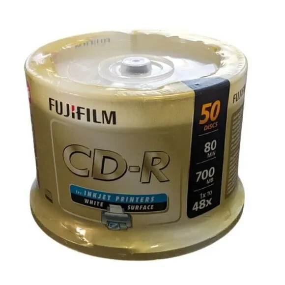 50 pack FUJIFILM 80 Min 700MB CD-R‎ White Surface Inkjet
