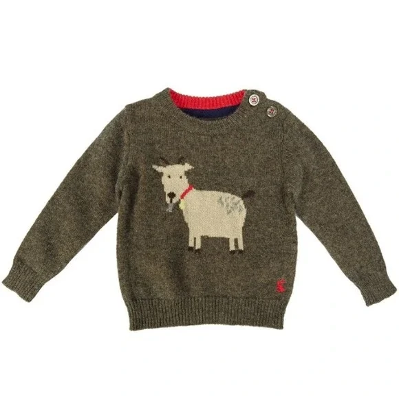 Joules‎ Baby Billy Grey Lamb Sweater 3-6 Months Cotton Wool Blend EUC
