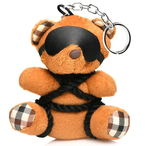 Master Series BDSM Teddy Bear Keychain Blindfold Rope Detail‎ Novelty Party Gift