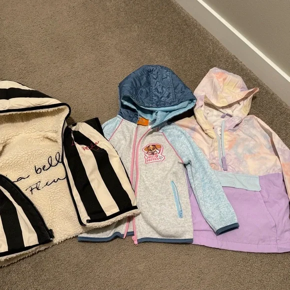 Girls bundle of jackets in Black, Blue, and Purple