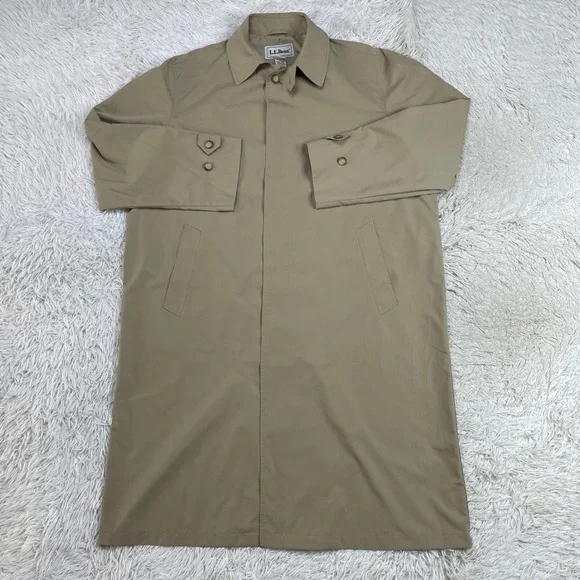 VTG L.L. Bean Jacket Mens Extra Large Beige Trench Coat‎ XL