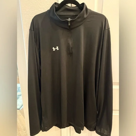 Under Armour‎ Mens Black 1/4 Zip Lightweight Loose Pullover-Size XXL