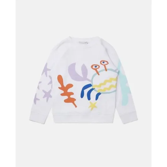 NWT  Stella McCartney Print Cotton Fleece Sweatshirt featuring a crab design Siz