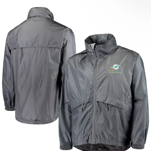 Dunbrooke Miami Dolphins Circle Sportsman Waterproof Packable Jacket
