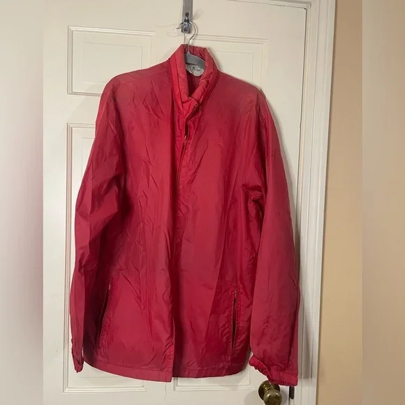 Vintage L.L. Bean Light Windbreaker Jacket Aspen Anorak Size XL Red Pack able