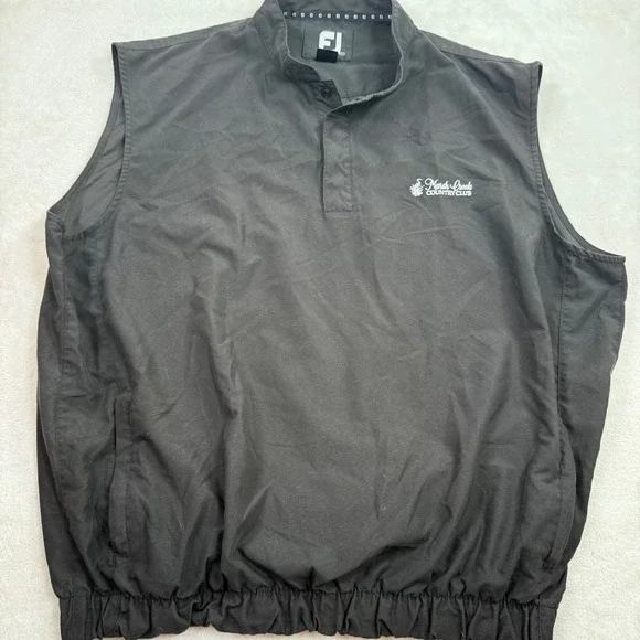 FootJoy Mens Golf Wind Vest Black Marsh Creek Country Club Pullover Large FJ