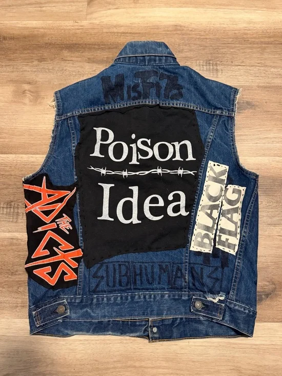 Vintage 1960s 70s Levi’s Type 3 Jacket Biker Punk Cutoff Vest Button 526 Sz 42