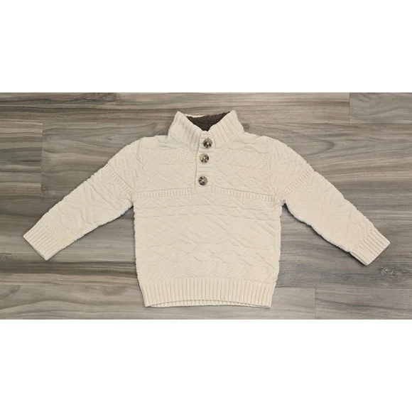 Cat & Jack Boys Cream Cable Knit Sweater – Size 4T