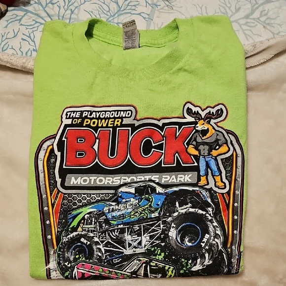 Gildan Lime Green Buck Motorsports Park T-Shirt