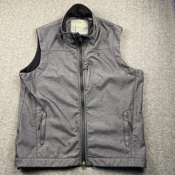 Panhandle Tuf Cooper Performance Vest Men's Large Gray Full Zip Pockets Outdoor
