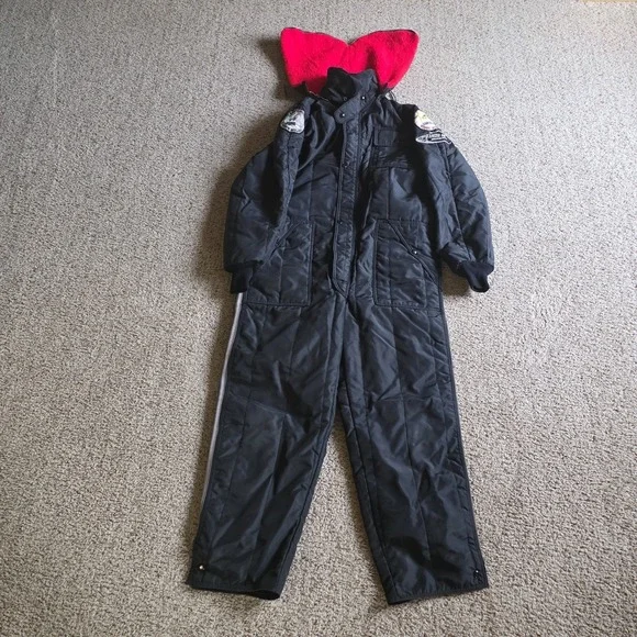 Vintage Arctic Cat Snowmobile Suit Mens Medium Large One Piece Zip-Off Hood‎