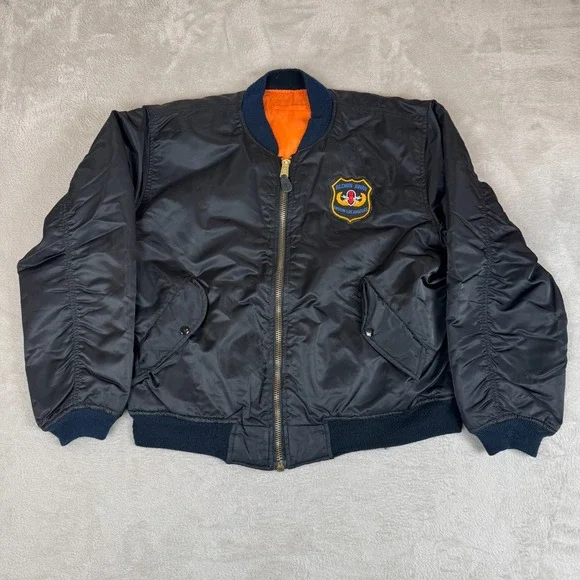 Vintage Blown Away Boston Movie MA-1 Bomber‎ Jacket Mens L Black Preowned