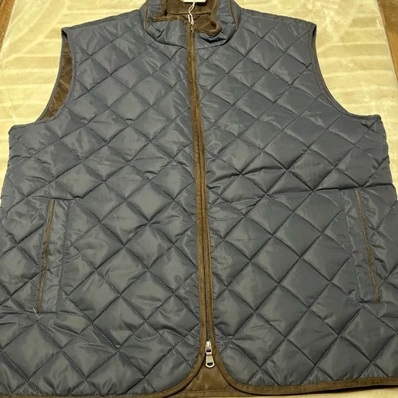 Collars & Co Puffer Vest Men's 2XL Blue Quilted Full Zip Winter