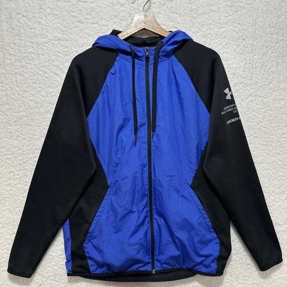 Under Armour Coldgear Storm Performance‎ Athlete Blue/Black Full Zip Jacket Sz M