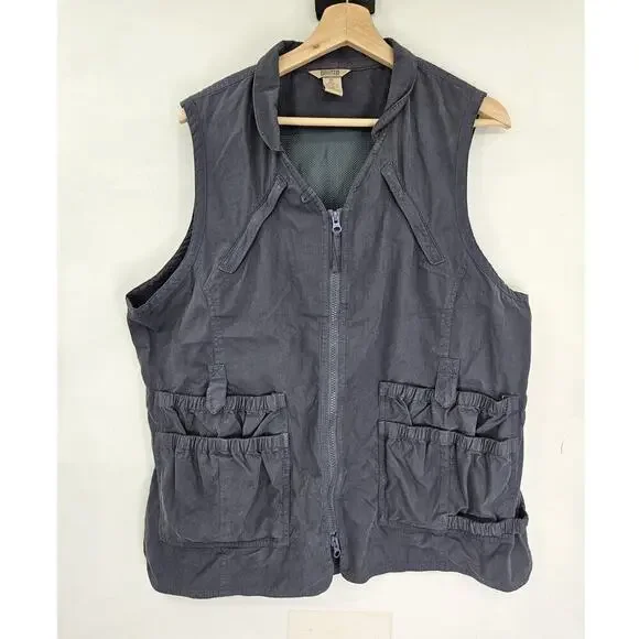 Duluth Trading Co Outdoors Utility Vest Mens XL Green Nylon Pockets Fishing