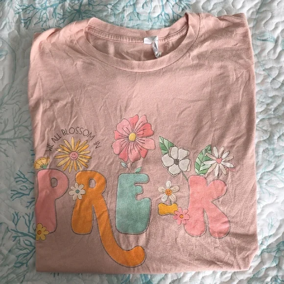 PreK 2X Floral Graphic Tee - Pink