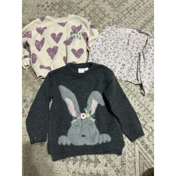 Zara Girls Lot Of 3 Sweaters Size 4