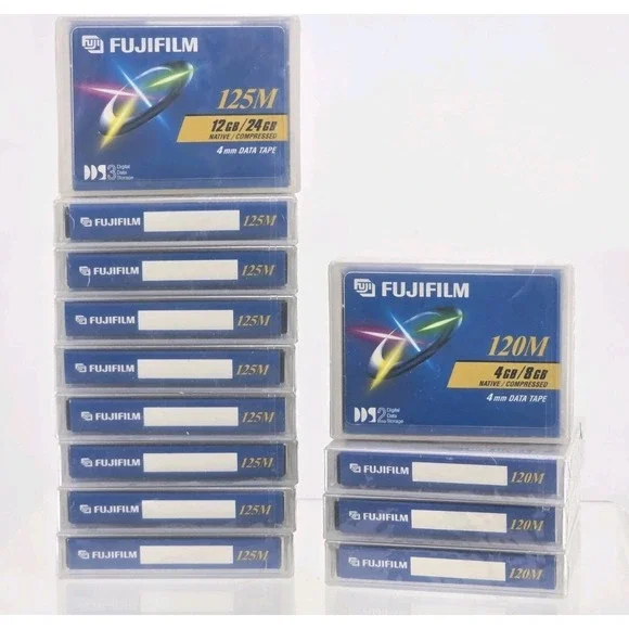 9 Fujifilm 125M & 4 120M DDS3 4mm Data Tape Digital Data Storage DDS3 Bundle