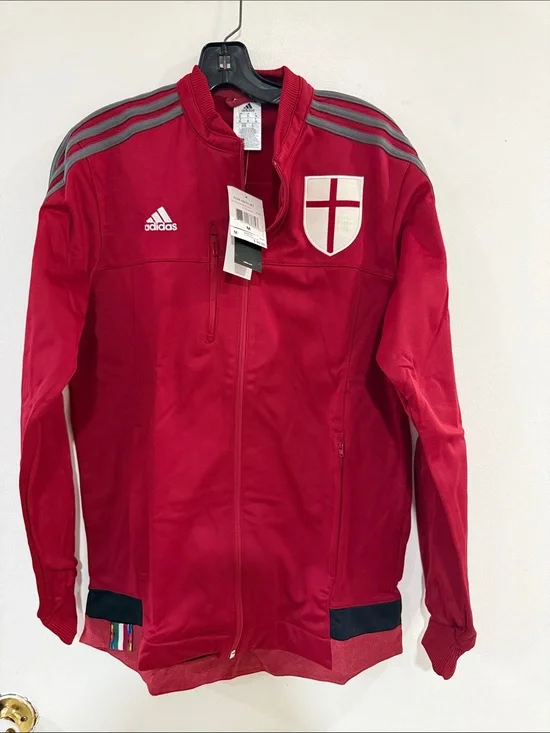Authentic vintage adidas AC Milan Red Full-Zip Soccer Track Jacket with Crest m