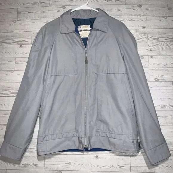 London Fog Weatherwear Of Distinction Gray Jacket Zip Pockets Men’s Size 38