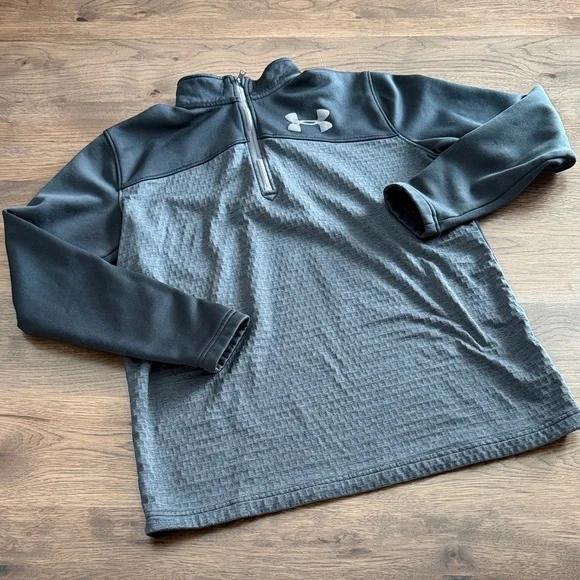 Under Armour Youth XL Loose ColdGear Black & Gray 1/4 Zip
