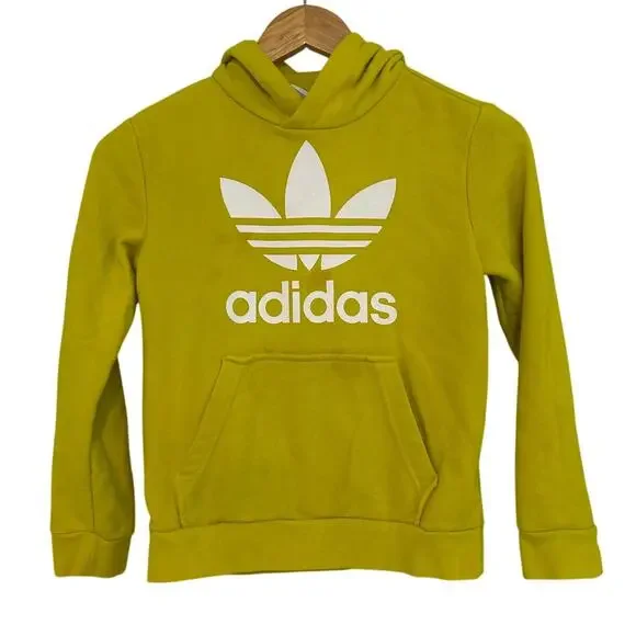 Adidas Boys Youth Sweatshirt Hoodie Yellow Small 9/10