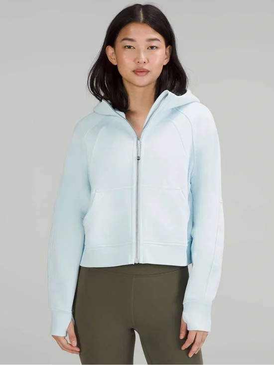 Lululemon Scuba Oversized Full Zip Powder Blue Hoodie Sweatshirt EUC Size XS/S