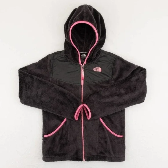 The North Face Fleece Hoodie Jacket Girl's Large Black