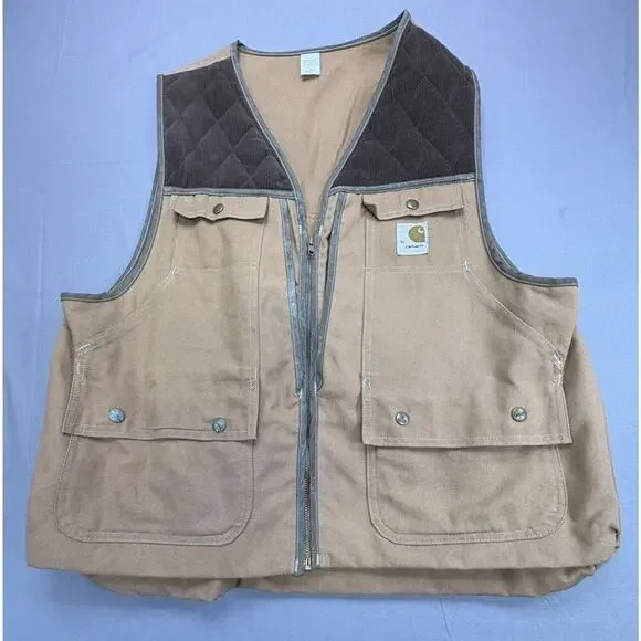 Carhartt VU036 Men's XL Bird Hunting Shooting Zip Up Canvas Duck Vest