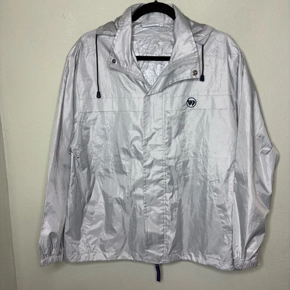 Vintage Wimbledon Light Silver Windbreaker Jacket Small
