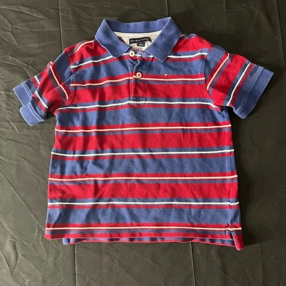 Tommy Hilfiger Kids Polo Shirt - Red and Blue Stripes