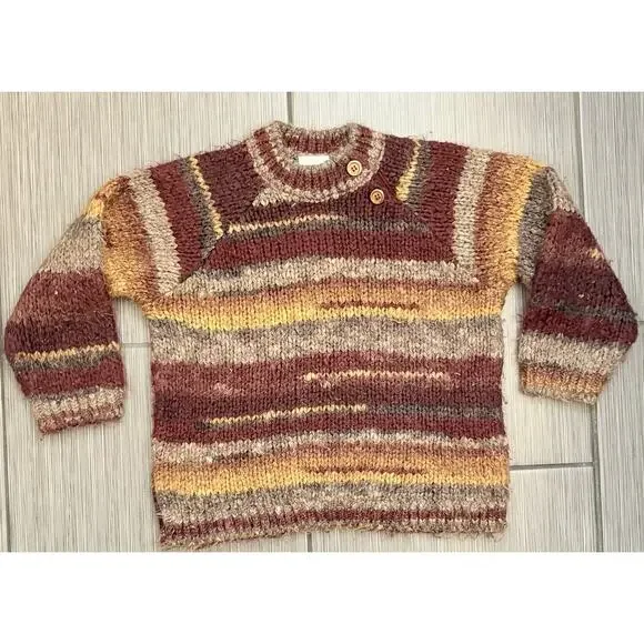 Zara Baby Brown Chunky Knit Striped Sweater Size 3-4 Years
