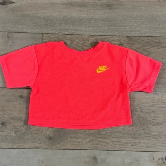 Nike Kids Pink Terry Tshirt cropped