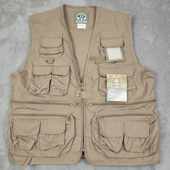 Rotnco Uncle Milty Travel Vest Size Small Beige 17 Pockets Cotton Poly Blend NWT