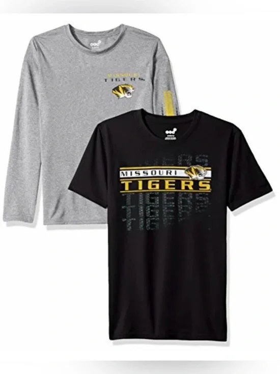 NWT Lot of 2x [Gen2] Missouri Tigers NCAA Long/Short-Sleeve Shirts Youth L 14/16